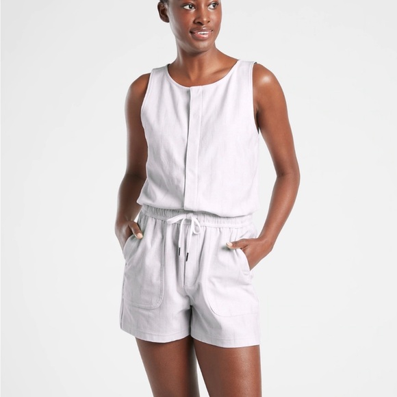 Athleta Other - Athleta Farallon Printed Romper, Spliced Magic Veil Grey SIZE S